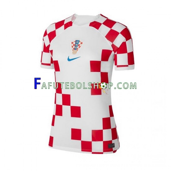 Camisa 1 Croácia Copa Do Mundo 2022 manga curta ,Feminino