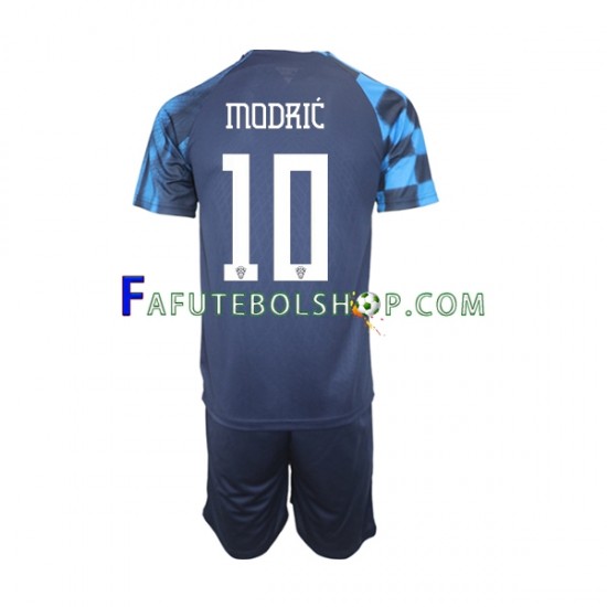 Camisa 2 Croácia Modrić 10 Copa Do Mundo 2022 manga curta ,infantil