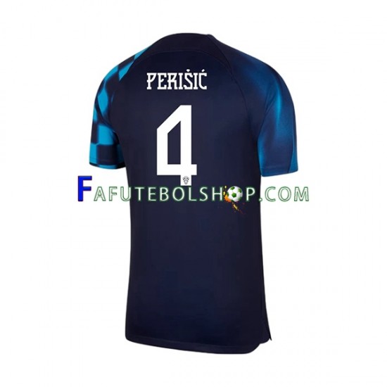 Camisa 2 Croácia Perisic 4 Copa Do Mundo 2022 manga curta ,Masculino