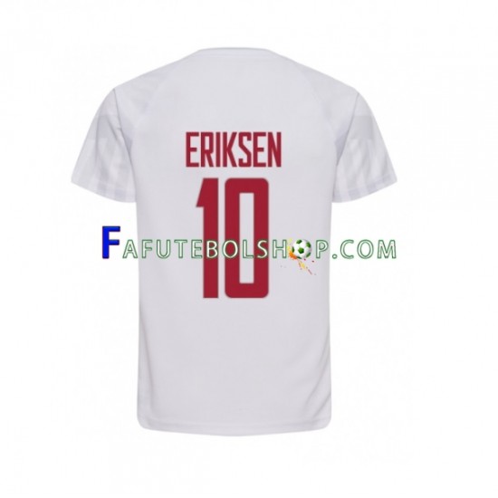 Camisa 2 Dinamarca Christian Eriksen 10 Copa Do Mundo 2022 manga curta ,Masculino