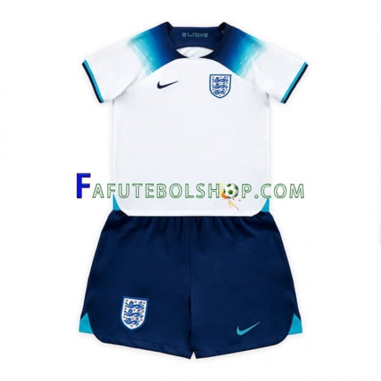 Camisa 1 Inglaterra Copa Do Mundo 2022 manga curta ,infantil