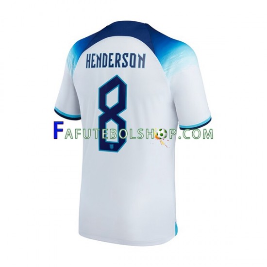 Camisa 1 Inglaterra Henderson 8 Copa Do Mundo 2022 manga curta ,Masculino