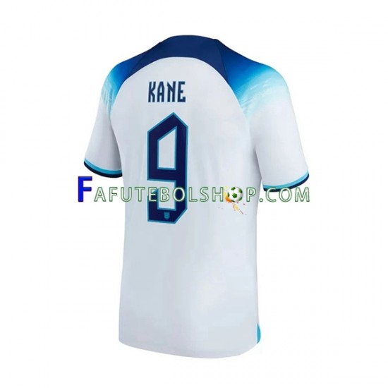 Camisa 1 Inglaterra Kane 9 Copa Do Mundo 2022 manga curta ,Masculino