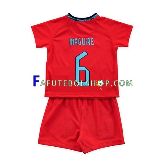 Camisa 2 Inglaterra Maguire 6 Copa Do Mundo 2022 manga curta ,infantil