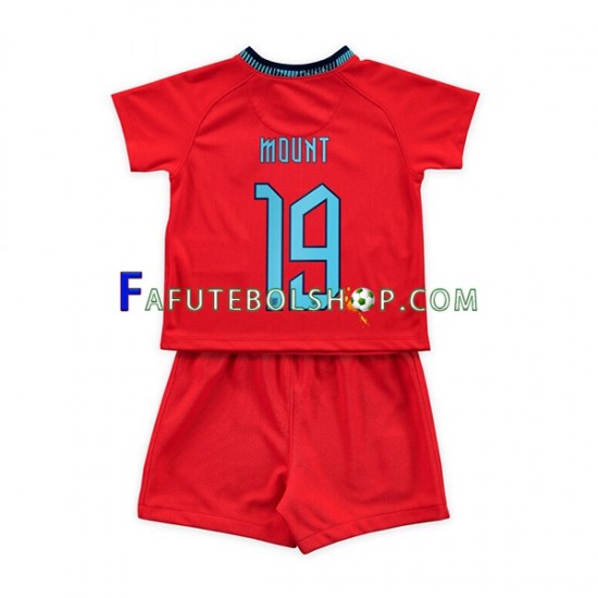 Camisa 2 Inglaterra Mount 19 Copa Do Mundo 2022 manga curta ,infantil