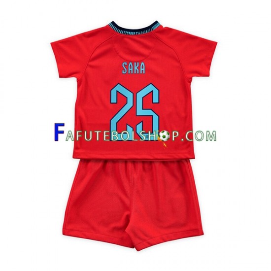 Camisa 2 Inglaterra Saka 25 Copa Do Mundo 2022 manga curta ,infantil