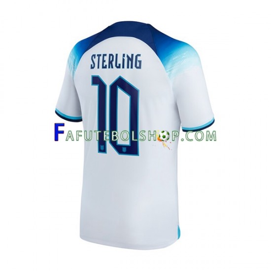 Camisa 1 Inglaterra Sterling 10 Copa Do Mundo 2022 manga curta ,Masculino