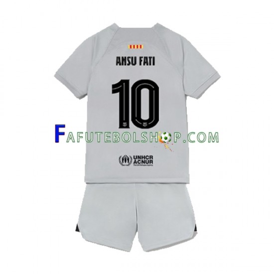 Camisa 3 FC Barcelona Ansu Fat 10 2022-2023 manga curta ,infantil