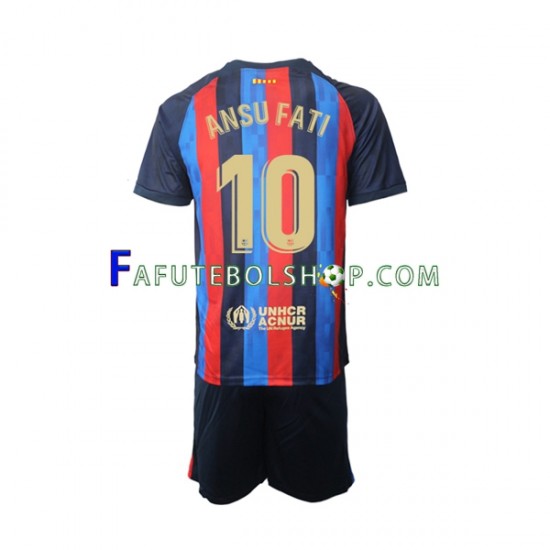 Camisa 1 FC Barcelona Ansu Fati 10 2022-2023 manga curta ,infantil