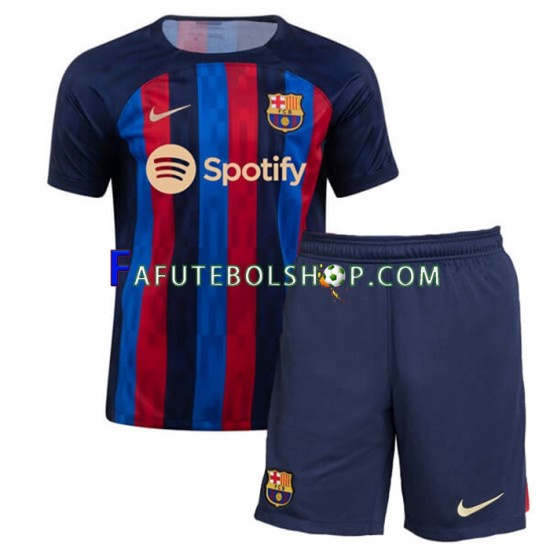 Camisa 1 FC Barcelona 2022-2023 manga curta ,infantil