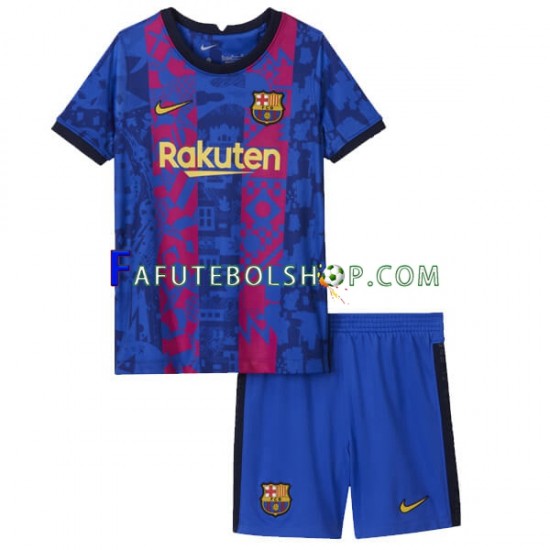 Camisa 3 FC Barcelona 2021-2022 manga curta ,infantil