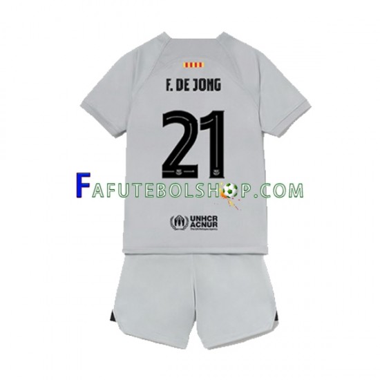 Camisa 3 FC Barcelona Frenkie de Jong 21 2022-2023 manga curta ,infantil