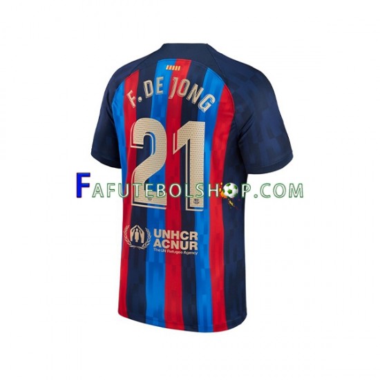 Camisa 1 FC Barcelona Frenkie de Jong 21 2022-2023 manga curta ,Masculino