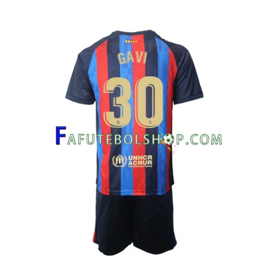 Camisa 1 FC Barcelona Gavi 30 2022-2023 manga curta ,infantil