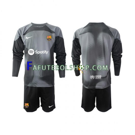 Camisa Goleiro 2 FC Barcelona 2022-2023 manga longa ,infantil