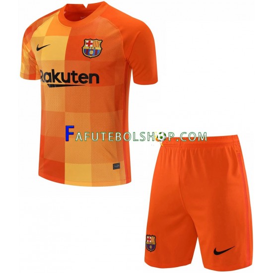 Camisa Goleiro 1 FC Barcelona 2021-2022 manga curta ,infantil