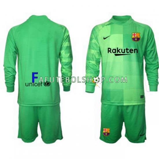 Camisa Goleiro 3 FC Barcelona 2021-2022 manga longa ,infantil