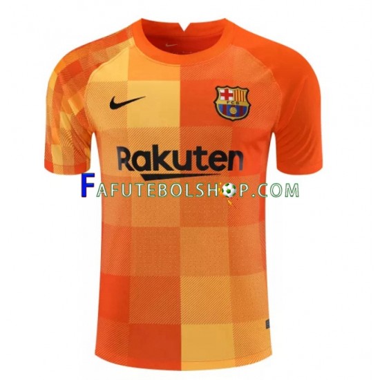 Camisa Goleiro 1 FC Barcelona 2021-2022 manga curta ,Masculino