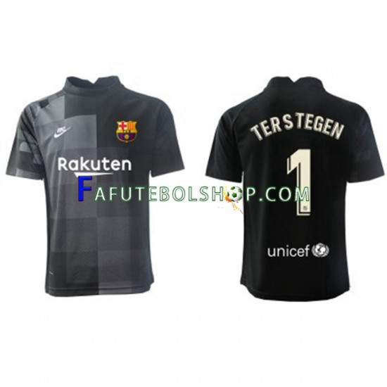 Camisa Goleiro 2 FC Barcelona Ter Stegen 1 2021-2022 manga curta ,Masculino