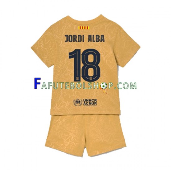 Camisa 2 FC Barcelona Jordi Alba 18 2022-2023 manga curta ,infantil