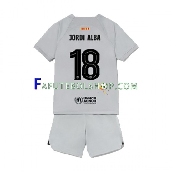 Camisa 3 FC Barcelona Jordi Alba 18 2022-2023 manga curta ,infantil