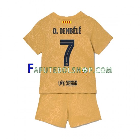 Camisa 2 FC Barcelona Ousmane Dembele 7 2022-2023 manga curta ,infantil