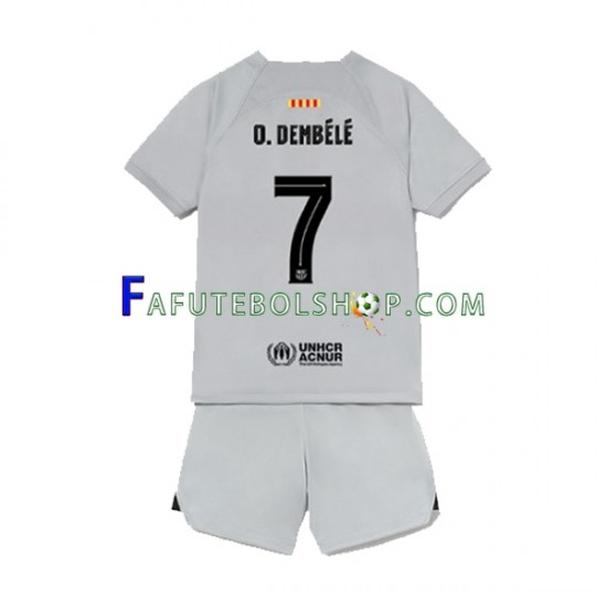 Camisa 3 FC Barcelona Ousmane Dembele 7 2022-2023 manga curta ,infantil