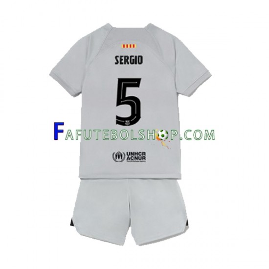 Camisa 3 FC Barcelona Sergio Busquets 5 2022-2023 manga curta ,infantil