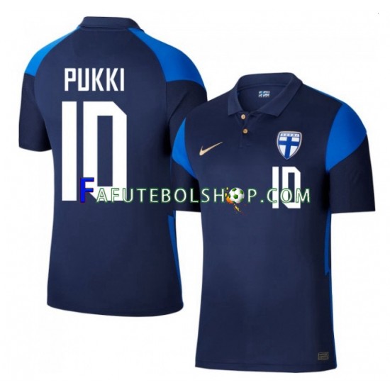 Camisa 2 Finlândia Teemu Pukki 10 Euro 2020 manga curta ,Masculino