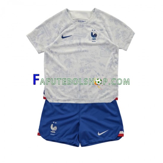 Camisa 2 França Copa Do Mundo 2022 manga curta ,infantil