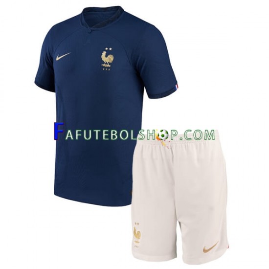 Camisa 1 França Copa Do Mundo 2022 manga curta ,infantil