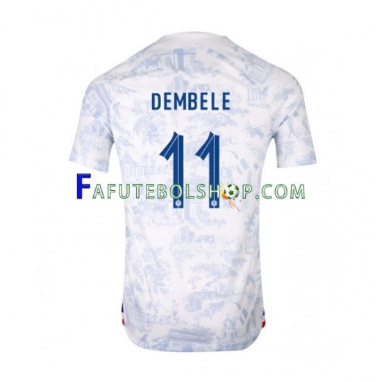 Camisa 2 França Dembele 11 Copa Do Mundo 2022 manga curta ,Masculino