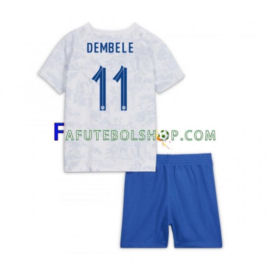 Camisa 2 França Dembele 11 Copa Do Mundo 2022 manga curta ,infantil