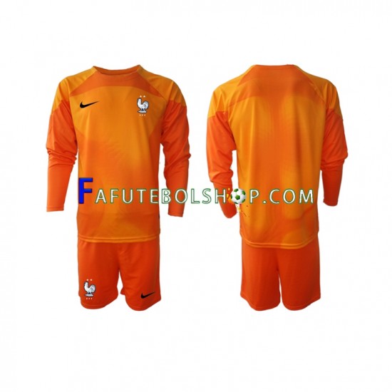 Camisa Goleiro 2 França Copa Do Mundo 2022 manga longa ,infantil