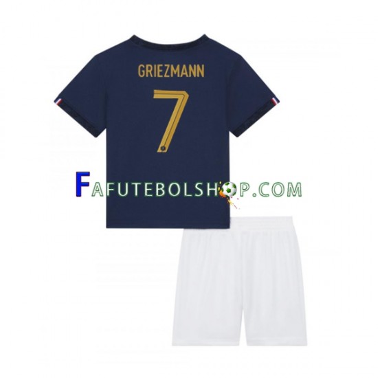 Camisa 1 França Griezmann 7 Copa Do Mundo 2022 manga curta ,infantil