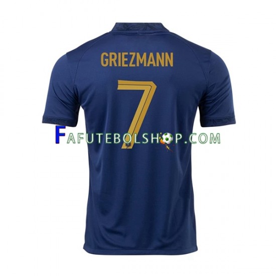 Camisa 1 França Griezmann 7 Copa Do Mundo 2022 manga curta ,Masculino