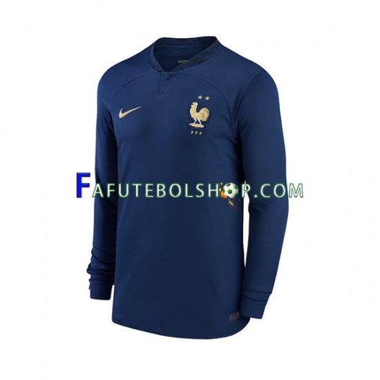 Camisa 1 França Copa Do Mundo 2022 manga longa ,Masculino