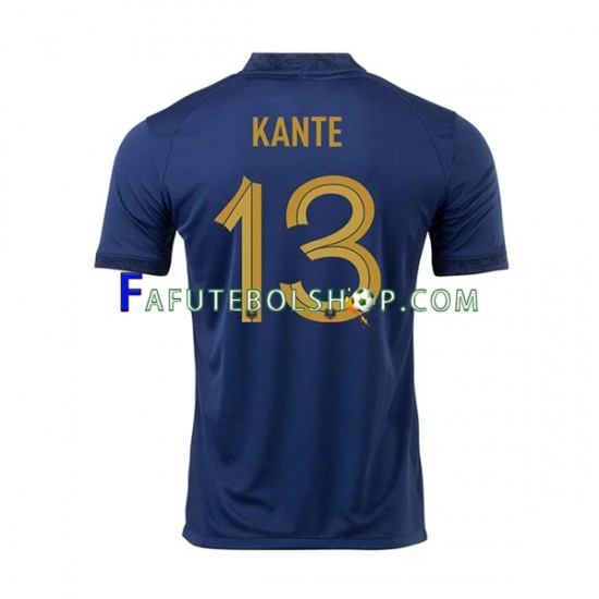 Camisa 1 França Kante 13 Copa Do Mundo 2022 manga curta ,Masculino