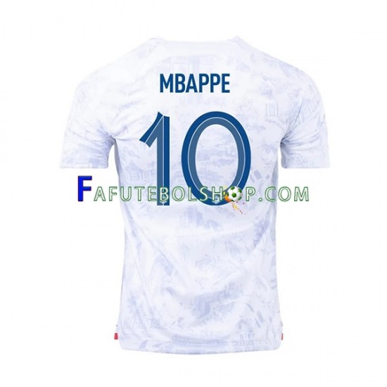 Camisa 2 França Mbappé 10 Copa Do Mundo 2022 manga curta ,Masculino