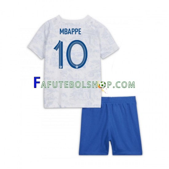 Camisa 2 França Mbappé 10 Copa Do Mundo 2022 manga curta ,infantil