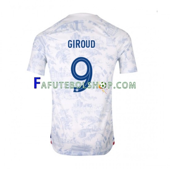 Camisa 2 França Olivier Giroud 9 Copa Do Mundo 2022 manga curta ,Masculino