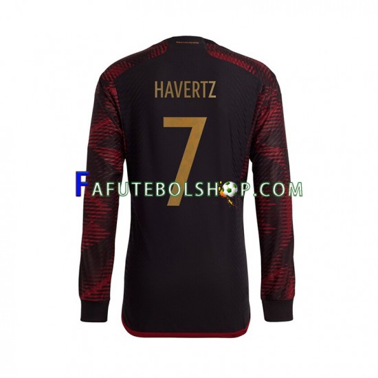 Camisa 2 Alemanha Havertz 7 Copa Do Mundo 2022 manga longa ,Masculino