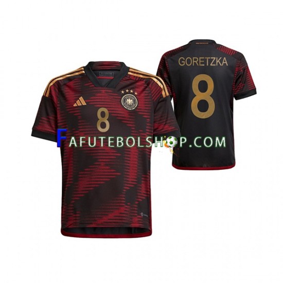 Camisa 2 Alemanha Leon Goretzka 8 Copa Do Mundo 2022 manga curta ,Masculino