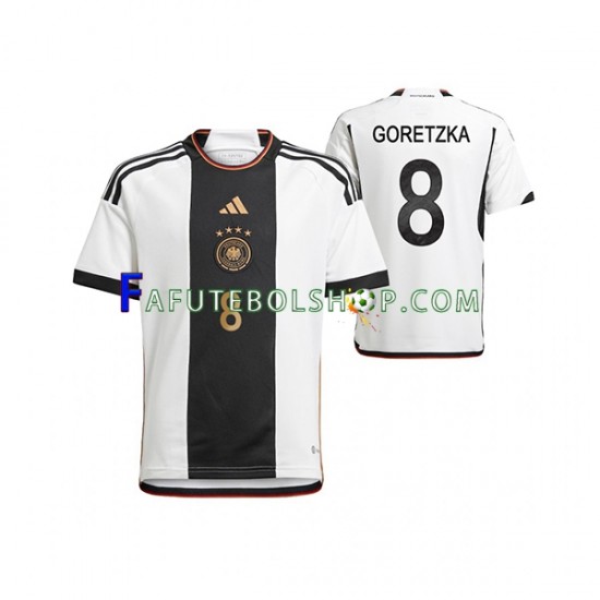 Camisa 1 Alemanha Leon Goretzka 8 Copa Do Mundo 2022 manga curta ,Masculino