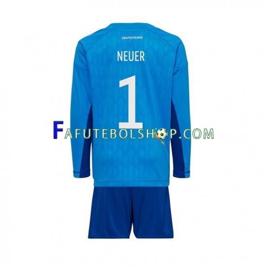 Camisa Goleiro 1 Alemanha Manuel Neuer 1 Copa Do Mundo 2022 manga longa ,infantil