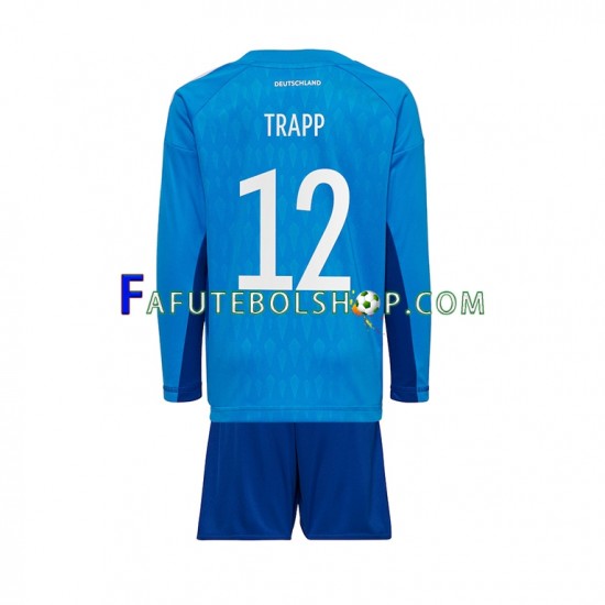 Camisa Goleiro 1 Alemanha TRAPP 12 Copa Do Mundo 2022 manga longa ,infantil