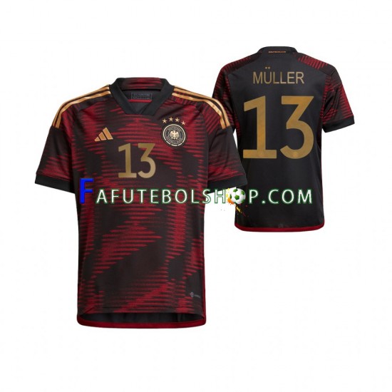 Camisa 2 Alemanha Thomas Muller 13 Copa Do Mundo 2022 manga curta ,Masculino