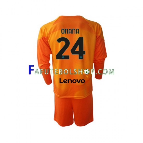 Camisa Goleiro 4 Internazionale Andre Onana 24 2022-2023 manga longa ,infantil