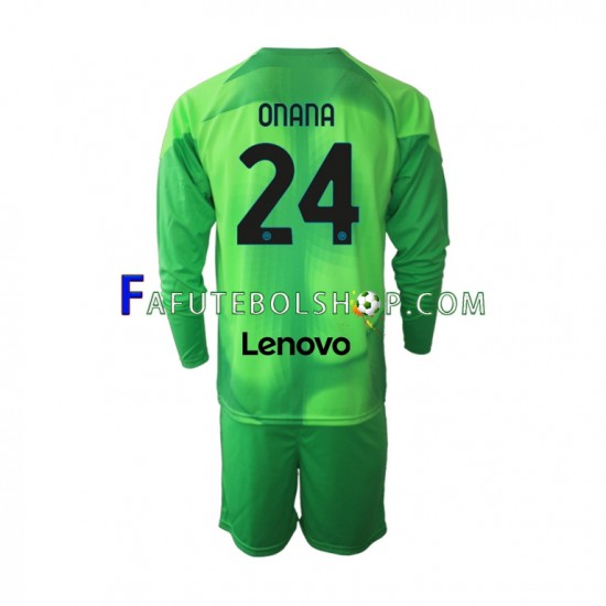 Camisa Goleiro 3 Internazionale Andre Onana 24 2022-2023 manga longa ,infantil