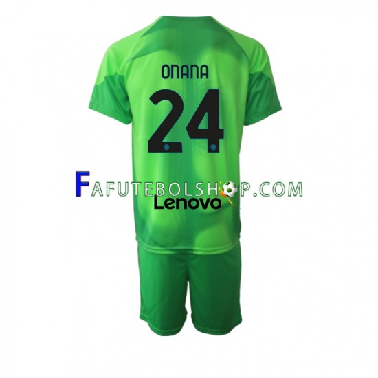 Camisa Goleiro 3 Internazionale Andre Onana 24 2022-2023 manga curta ,infantil